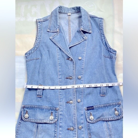 MAGNUM Blue Jeans Dept Jacket Women’s Vest Blue Size S Denim Button Front - Picture 10 of 12